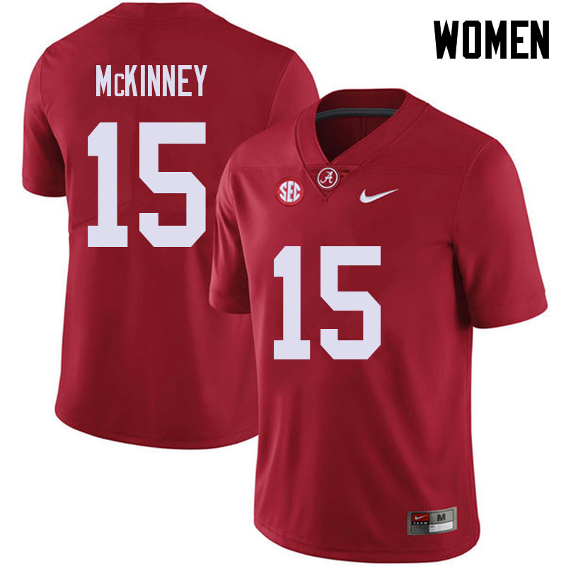 Women #15 Xavier McKinney Alabama Crimson Tide College Football Jerseys Sale-Red